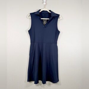 NWT FKEEP Dress Sleeveless Collared Navy Dress Golf Tennis Athletic Women Med